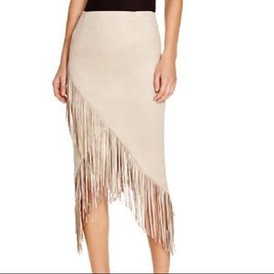 Suede Fringe Skirt